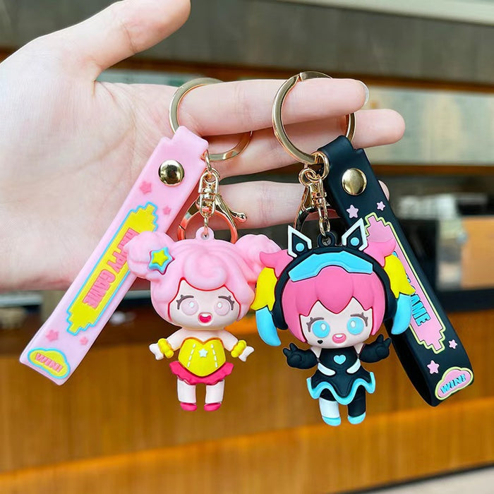 Wholesale Creative Mobile Game King Hero Keychain Cute Little Black Girl Key Chain Bag Pendant