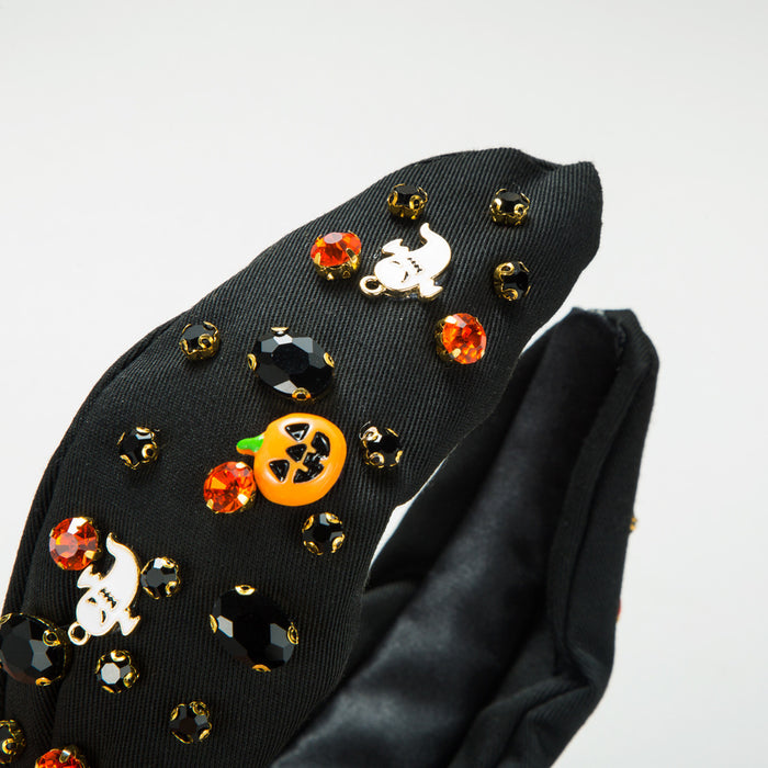 Wholesale Halloween Ghost Pumpkin Fabric Wide Brim Headband JDC-HD-HM029