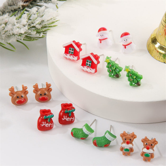 Wholesale Christmas earrings cute cartoon simple  elk earrings