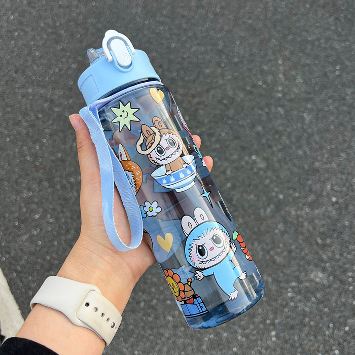 Wholesale Cute Straw Water Cup Cartoon Water Cup with Lanyard