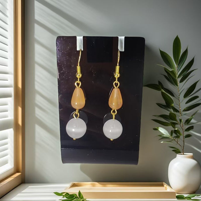 Wholesale   simple cat's eye stone earrings  earrings retro niche  earrings