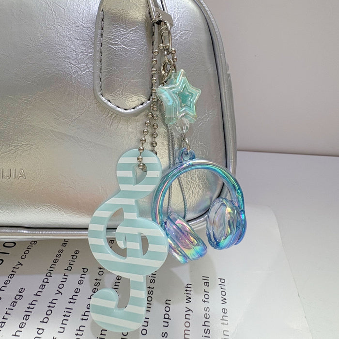 Wholesale Vintage Music Note Star Acrylic Keychain Bag Charm Trendy Accessory Gift
