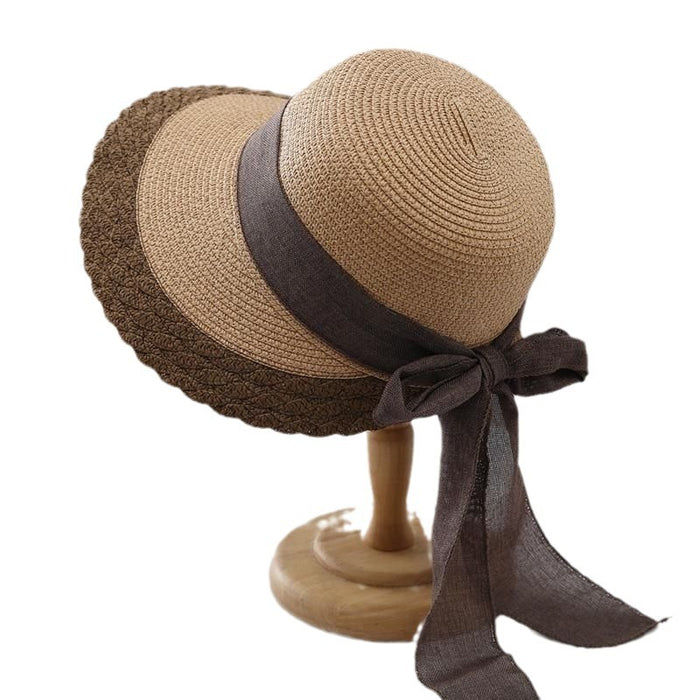 Wholesale Grass hat summer sun hat foldable large eave UV resistant fashionable