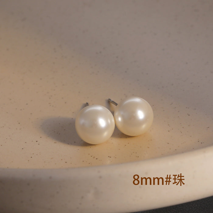 Wholesale Silver Needle Pearl Silver Ear Nail Strong Light Retro Earrings