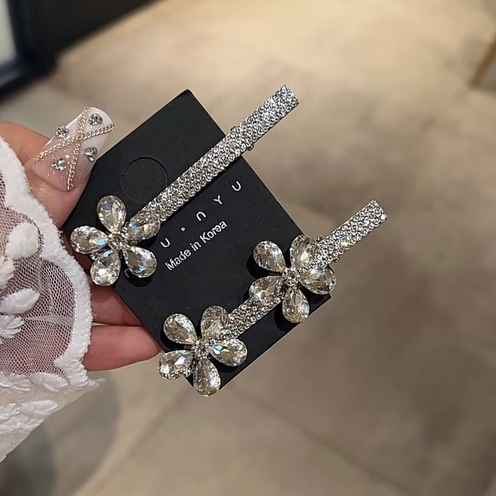 Wholesale Rhinestone Flower Hairpin Side Clip Bangs Side Hairpin Hair Accessory