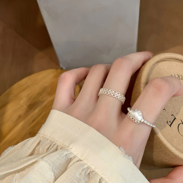 Wholesale Butterfly pearl ring, pure silver, niche, light luxury, high-end, versatile ring, open index finger ring