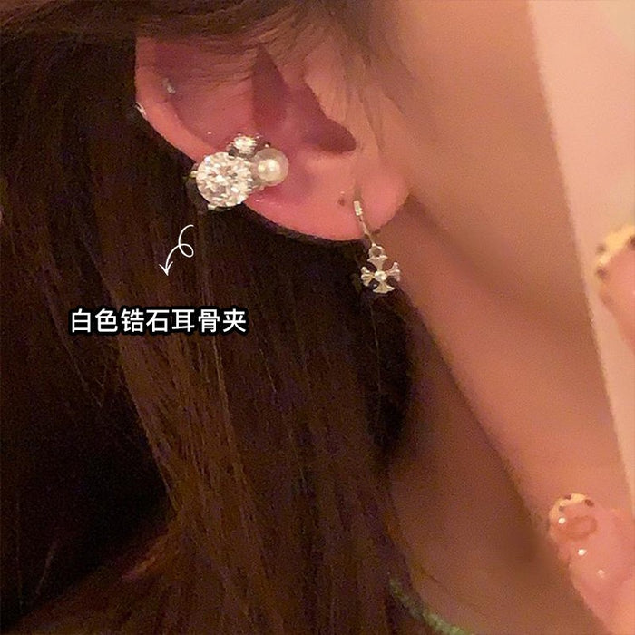 Wholesale Small Bulb Flash Zirconium Ear Clip Women's Earrings