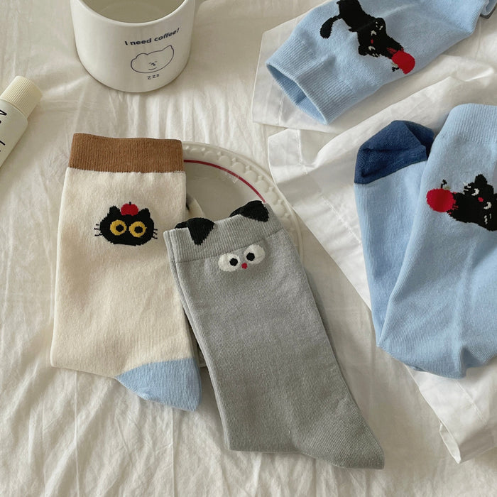 Wholesale Socks with vertical stripes, mid tube socks, cute socks