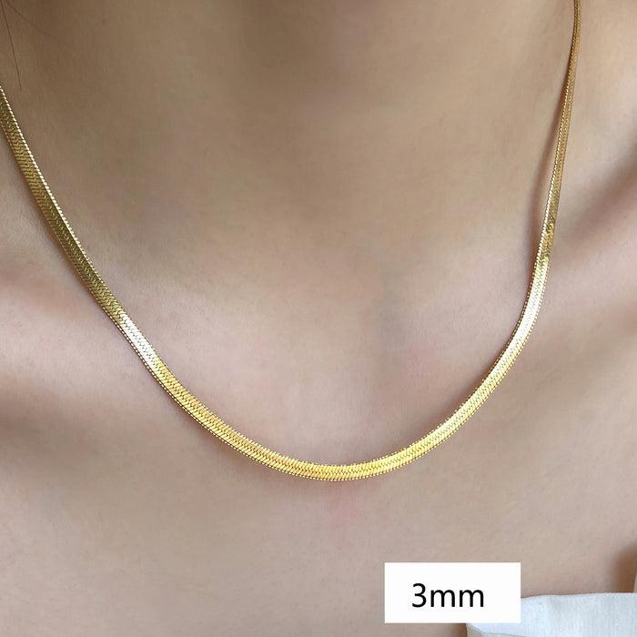 Wholesale Golden clavicle chain necklace is simple and high-end. Snake bone chain necklace