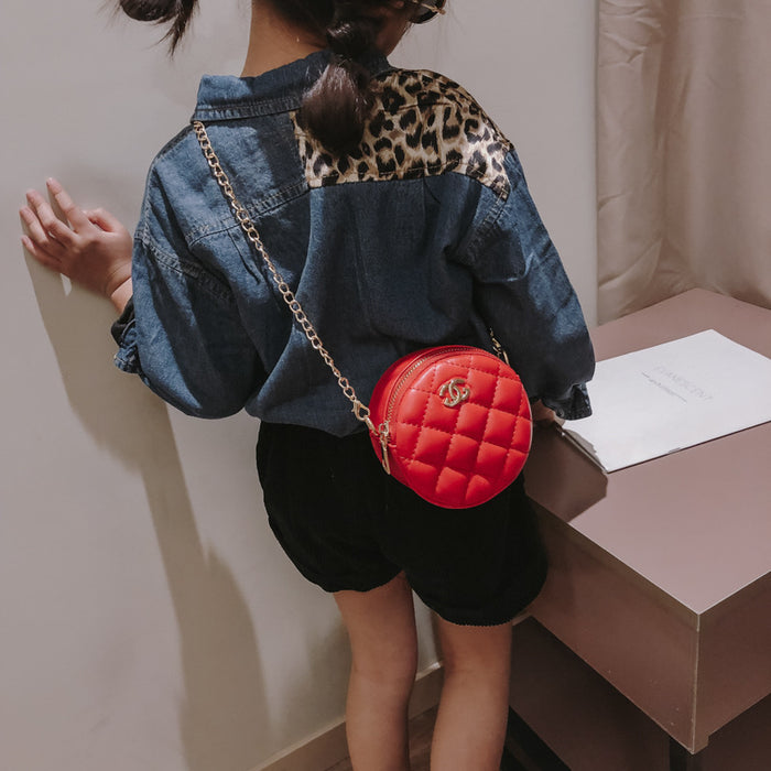 Wholesale PU Kids Bag Fashion Chain Bag Cute Shoulder Crossbody Bag JDC-SD-YuanDuo055