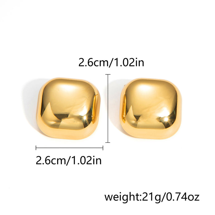 Wholesale Stainless Steel Plated Gold Earrings  Personality Simple  All-match Geometric Earrings