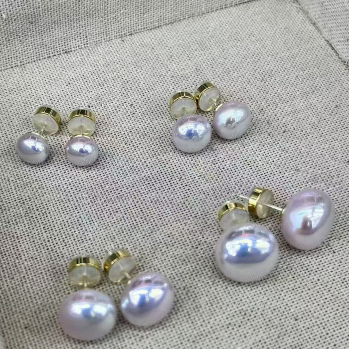Wholesale Silver Needle Aurora Purple Mantou Pearl Earrings Light Luxury Small Design High grade Earrings Earrings Earrings