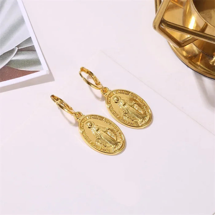 Wholesale Cross earrings, ear hooks, alloy earrings, trendy retro metal ear buckles