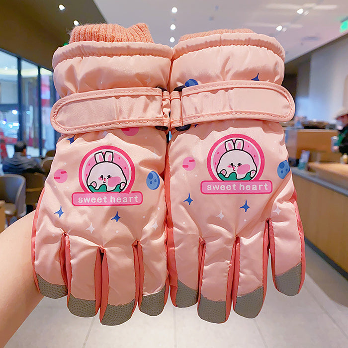Wholesale Cartoon Windproof and Antifreeze Fleece-Lined Gloves