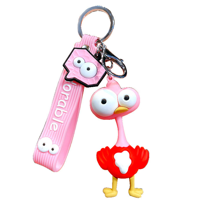 Wholesale Cartoon Flamingo Silicone Keychain JDC-KC-LeZi008