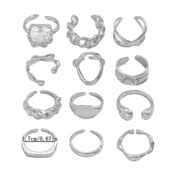 Wholesale Adjustable ring opening, personalized geometric ring, fashionable accessory, handmade jewelry