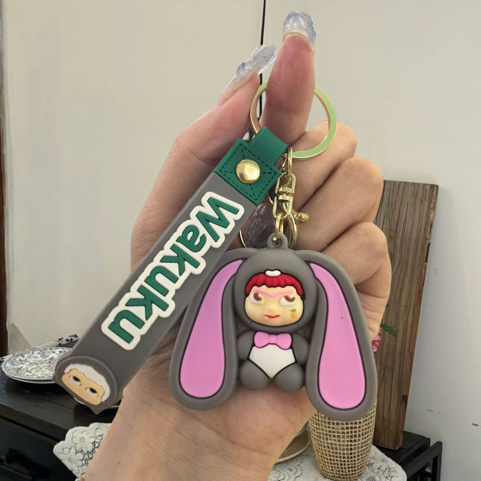 Wholesale Cartoon soft rubber 3D doll pendant Keychains