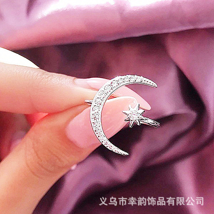 Wholesale Star Moon Ring Personality Star Moon Finger Opening Ring
