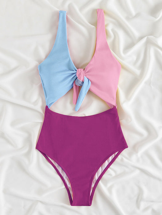 Wholesale Nylon Color Block One-piece Swimsuit JDC-SW-Chengm001