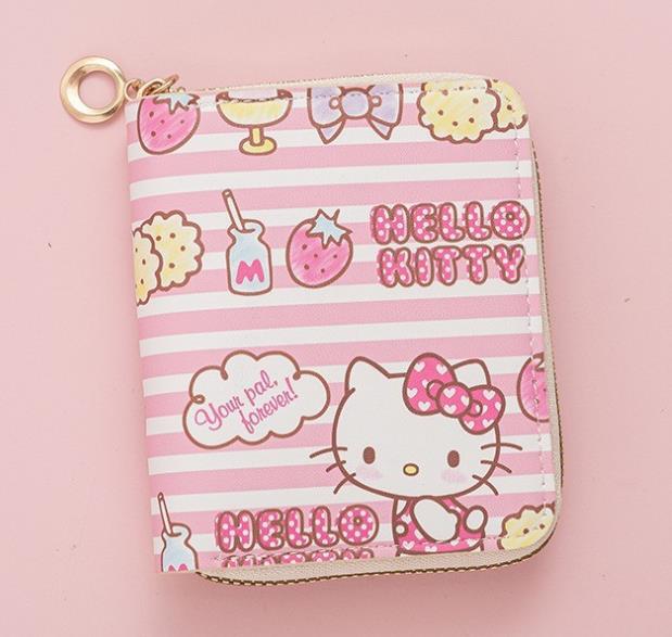 Wholesale Cute Short Waterproof Zip Wallet with Kitten Design