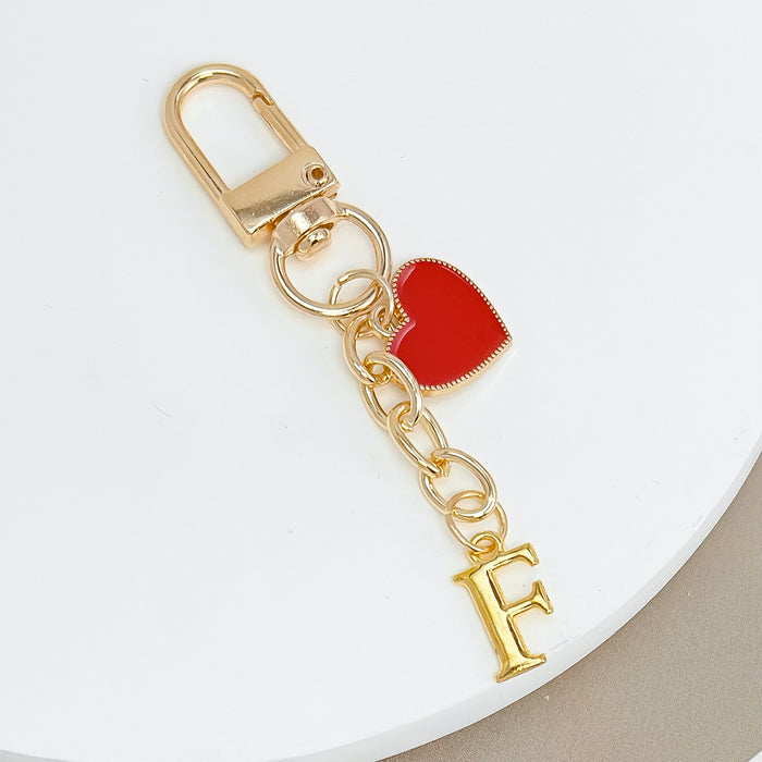 Wholesale 26-letter heart pendant Valentine's Day keychain