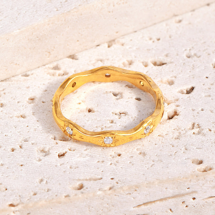 Wholesale French Style Light Luxury Exquisite Geometric Corrugated Ring