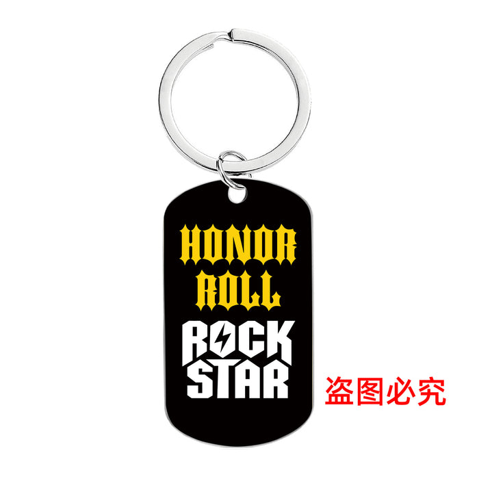 Wholesale Motivational Positive Metal Color Printing Keychains JDC-KC-GangGu053