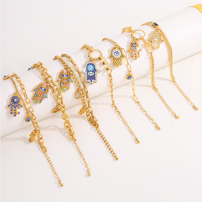 Wholesale Titanium Steel Bracelet Devil's Eye Palm Bracelet High Grade Stainless Steel Bracelet