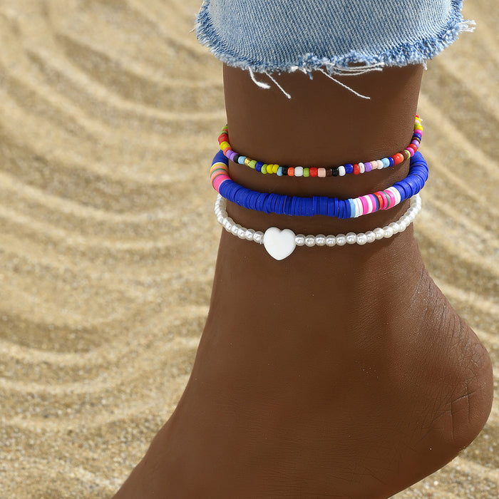Wholesale Bohemian Beach Style Ethnic Anklet Alloy Turquoise Bead Rhinestone Stylish Jewelry Accessory MOQ≥2