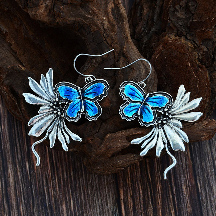 Wholesale 2pcs Retro Long Butterfly Simple Statemente Earrings