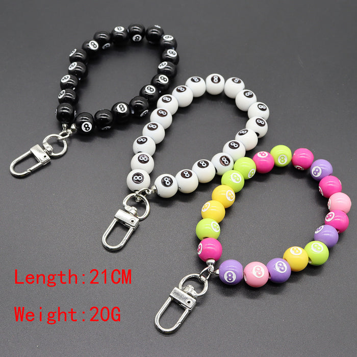 Wholesale Simple Alloy Door Buckle Black 8 Lanyard ins Mobile Phone Chain Keychain Pendant Bag Lanyard Accessories