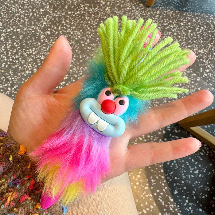 Wholesale Colorful plush Pen wool ugly cute multi-color ballpoint pen creative student press journal notes mark