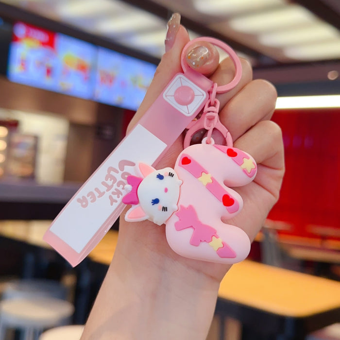 Wholesale Cartoon English alphabet animal keychains