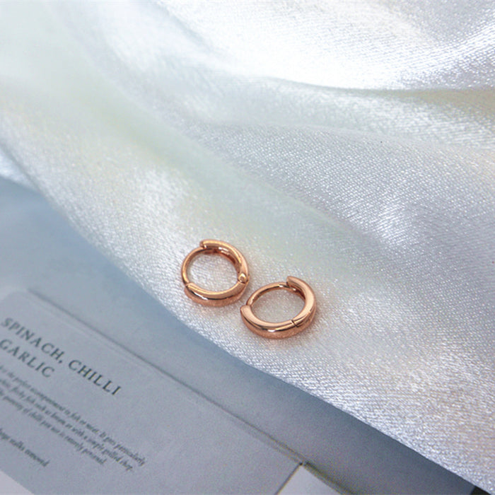 Wholesale Simple and fashionable smooth plain ring earrings, niche, high-end, versatile, geometric circles