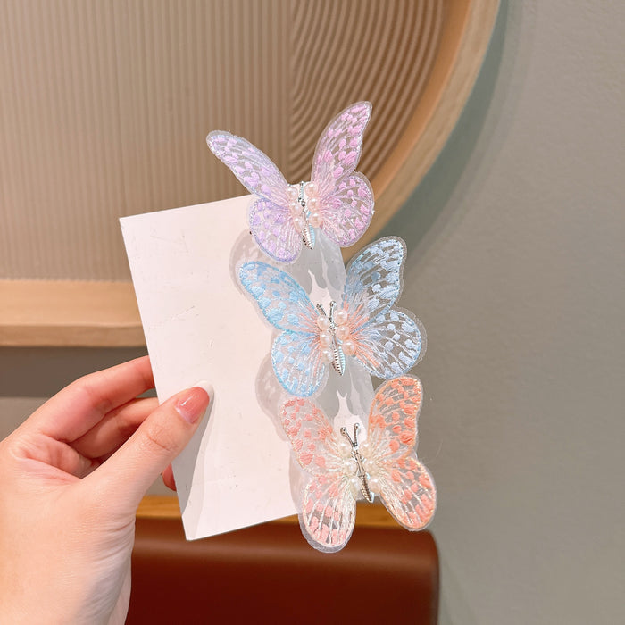 Wholesale Children's butterfly hair clip headband cute side clip hair accessory