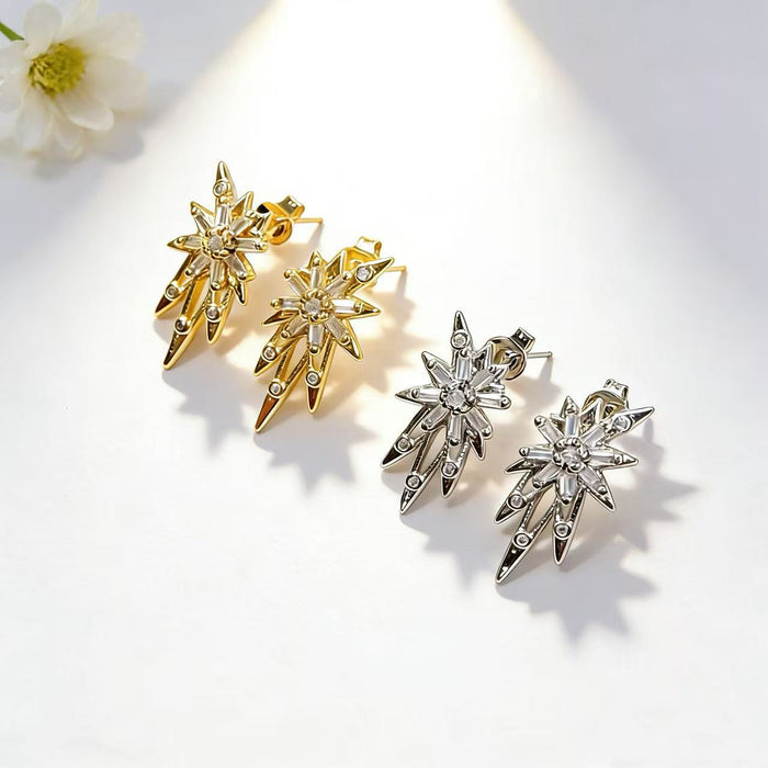 Wholesale Zircon Snowflake Earrings