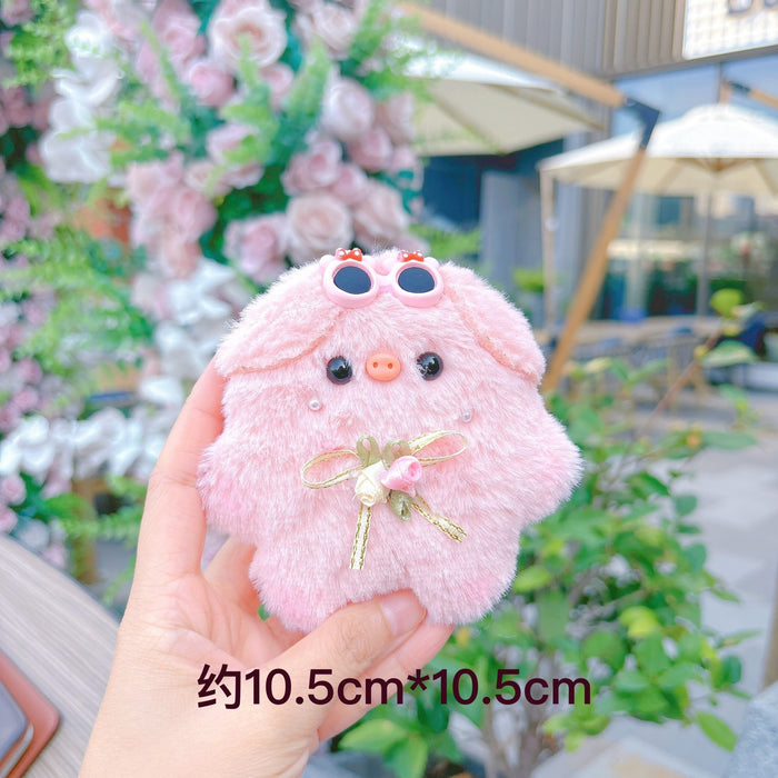 Wholesale Soft Cute Plush Pendant Bib Piggy Sunglasses Piggy Doll Bag Keychain Pendant Doll Machine Stall Doll