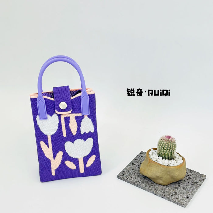 Wholesale Cute Cartoon Knitted Mobile Phone Bag  Easiest for Match Shoulder Bag Coin Crossbody Portable