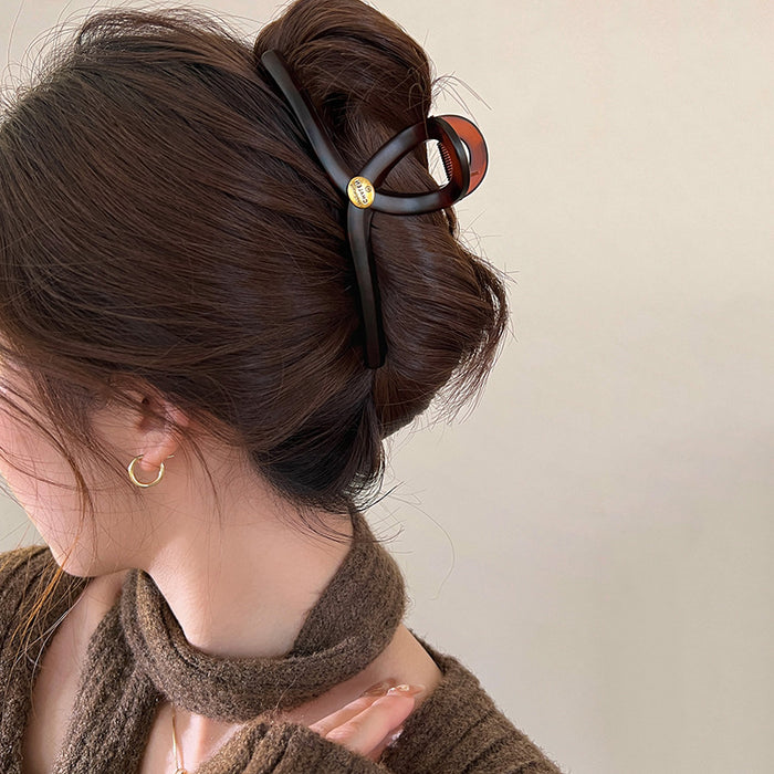 Wholesale Gold Label Letter Grip Clip New High end Style Hairpin with Shark Clip Hair Clip Headpiece