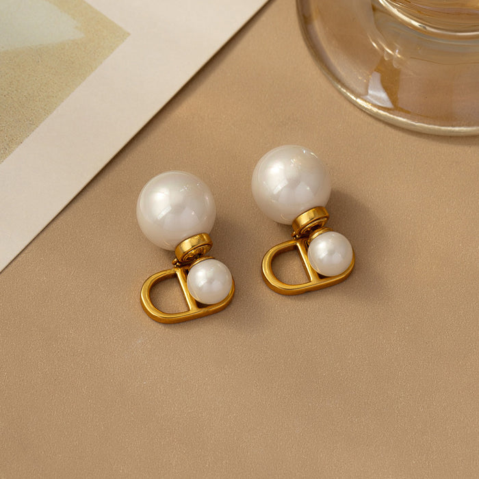 Wholesale Diamond-encrusted pearl earrings