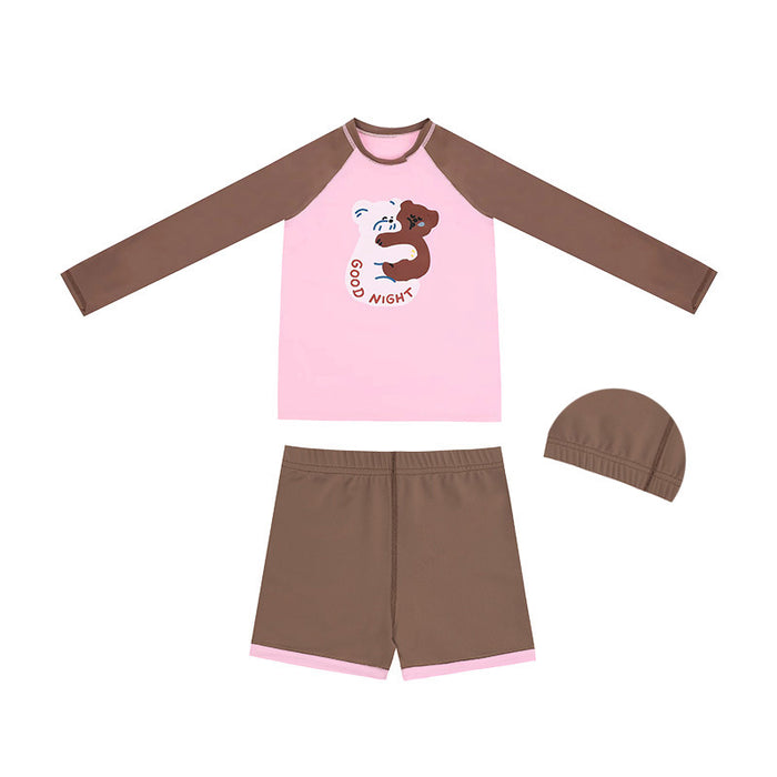 Wholesale Children's swimwear, sunscreen quick drying long sleeved swimsuit, split body western-style swimming suit
