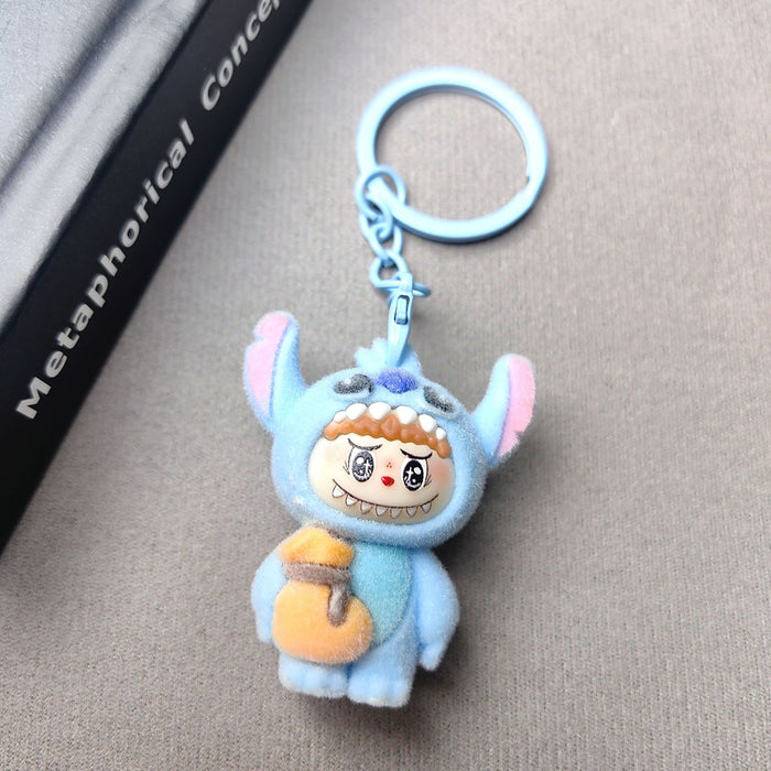 Wholesale Cute Flocking Cloth Bear Series Keychain Small Pendant Couple School Bag Pendant Accessories Creative Small Gifts