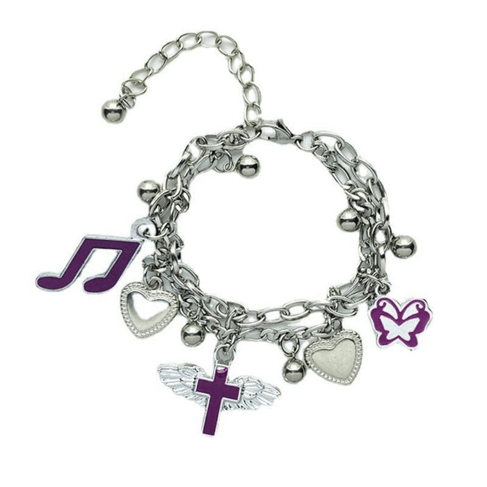 Wholesale Millennial Hottie Y2K Note Butterfly Love Cross Titanium Steel Rock Harajuku Style Bracelet JDC-BT-jinmiao002