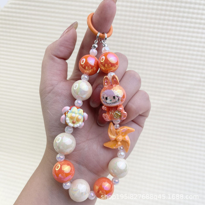 Wholesale Cartoon windmill hand-painted beads mobile phone chain bag decoration pendant accessories mobile phone chain