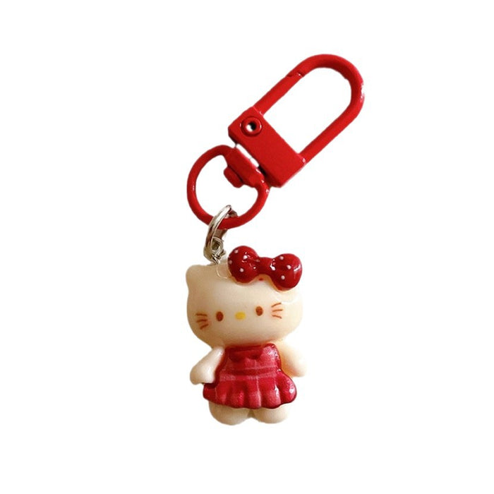 Wholesale Cute plaid skirt keychain pendant cartoon backpack hanging accessory with accessories