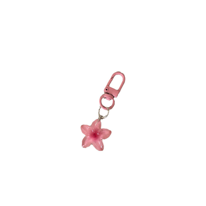Wholesale Colorful transparent flower keychains
