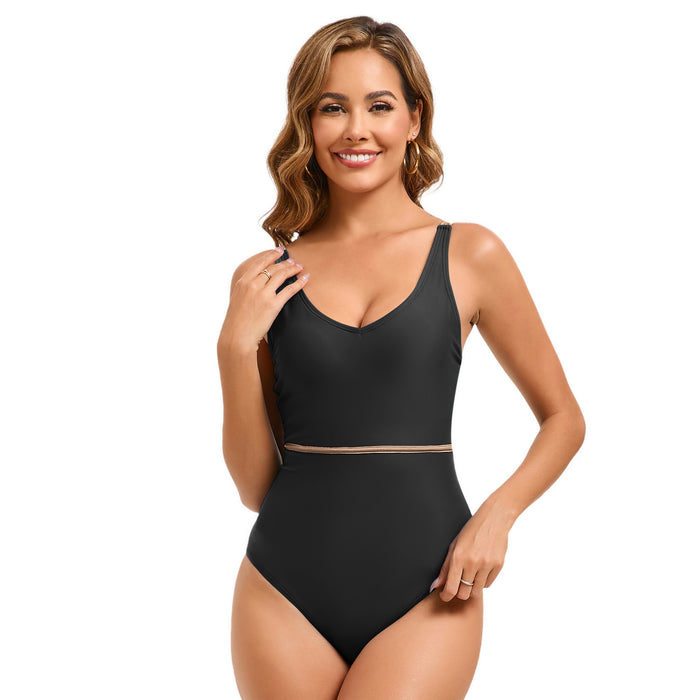 Wholesale Swimsuit racing professional swimsuit swimsuit sexy triangle sports color blocked one-piece swimsuit