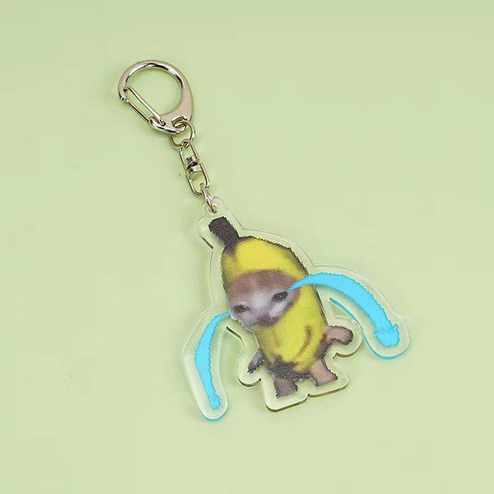 Wholesale Acrylic Banana Cat Cartoon Keychain JDC-KC-QiTong001