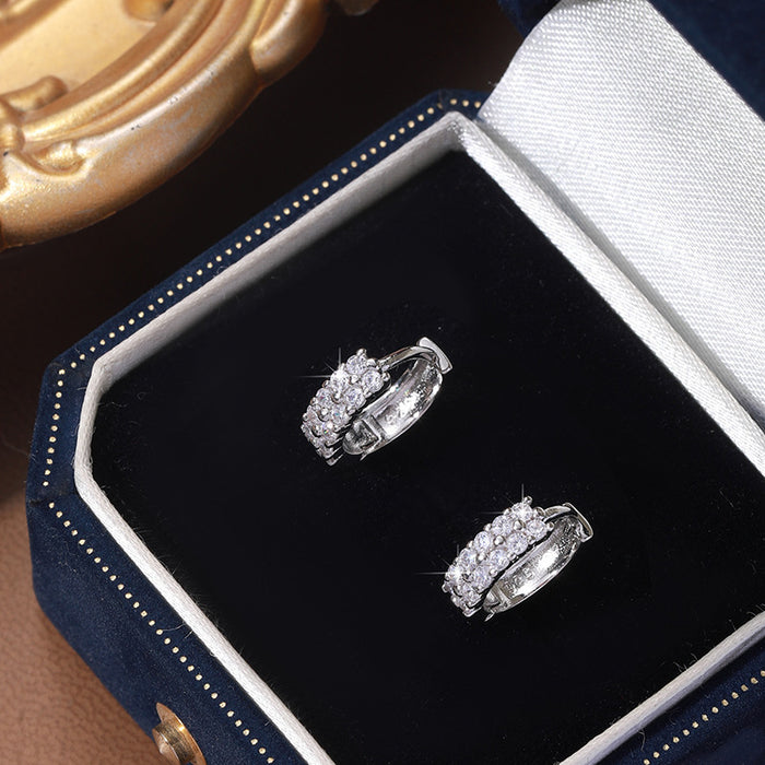 Wholesale jewelry ins wind geometry smooth diamond ear metal drop earrings