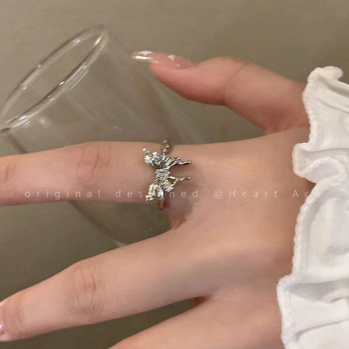 Wholesale Butterfly opening ring for women with a niche design that can be adjusted